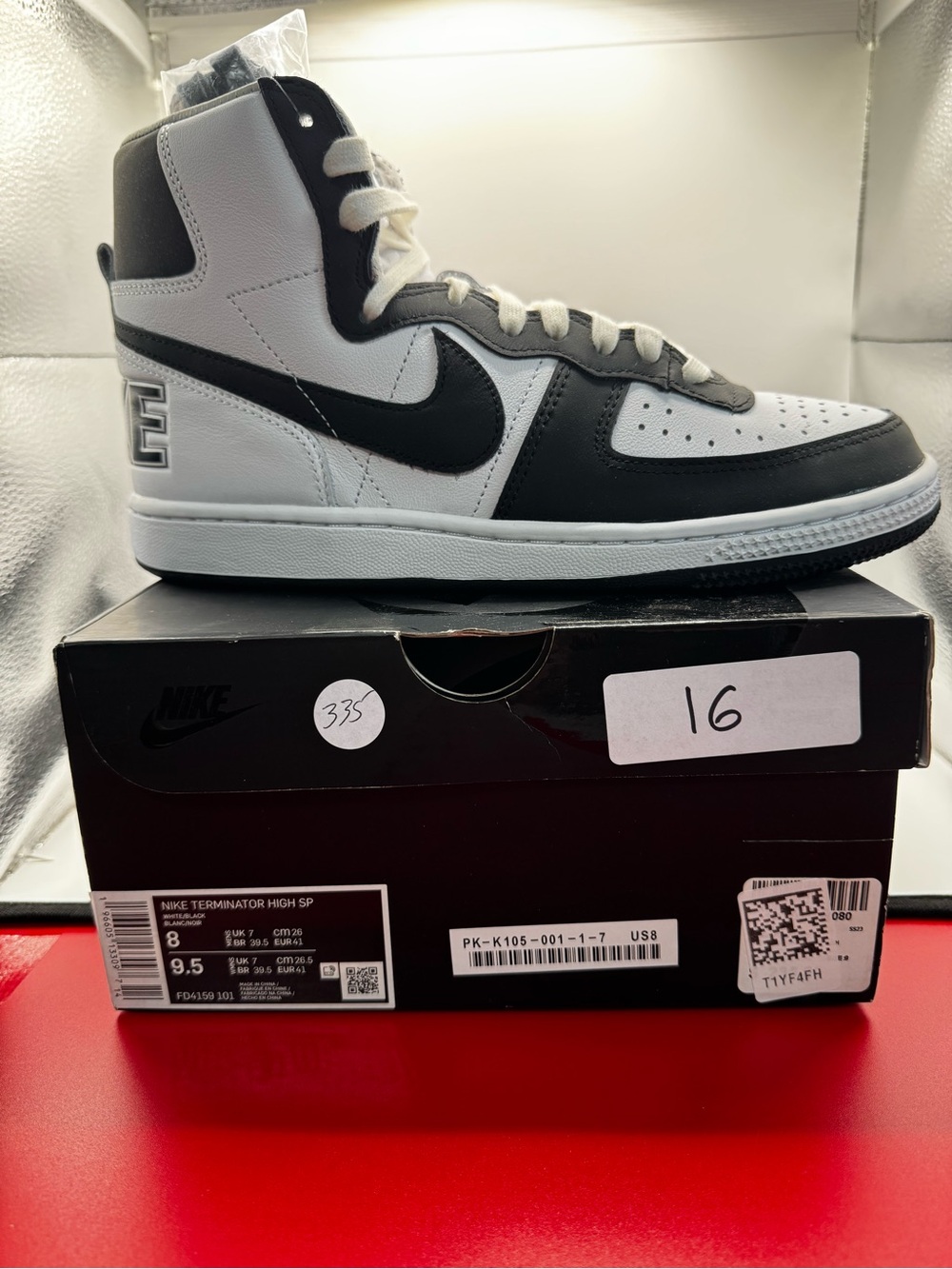 Nike Terminator High SP Comme des Garçons CDG Black White FD4159-101 Mens Size 8